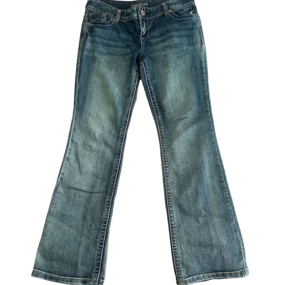 Maurices Petite Flare Jeans Women's Size 9 Stretch Blue Denim Five-Pocket